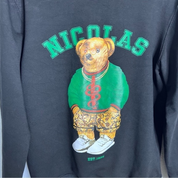 Moschino Sweater men XS Small Pablo Bear Sweatshirt Black HH - Picture 3 of 7